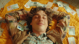 Passive Income – Make Money While You Sleep the 'O', symbolizing target achievement and success.